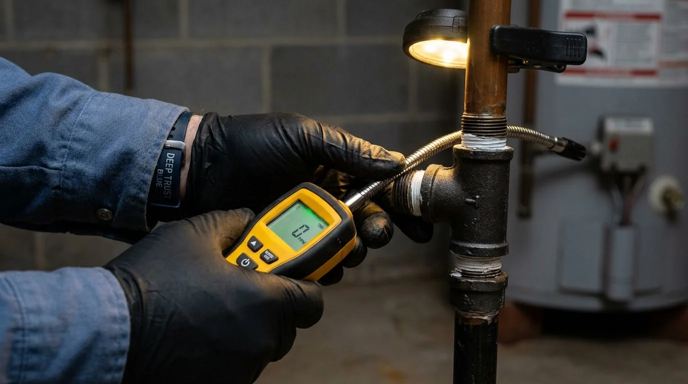 Gas leak detection with electronic sniffer by Johns Plumbing LLC in Ludowici